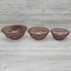 PYREX Cranberry 3 Mixing Nesting Bowls Set 322 323 325 2.5L 1.5L 1L Liter Glass