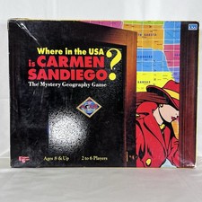 "Where in the USA is Carmen Sandiego?" 1993 VTG Board Game Complete Made In USA