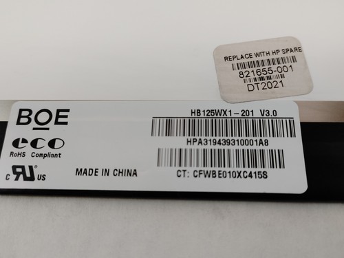 BOE HB125WX1-201 V3.0 1366 x 768 12.5 in Matte LCD Laptop Screen - Picture 6 of 6