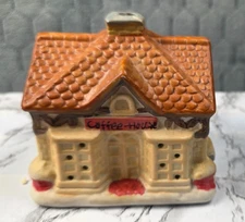 Vintage Ceramic Coffee House For Christmas Village Tea Light Holder