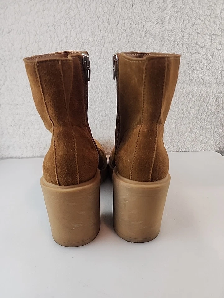 Dolce Vita Mujeres Botas 7M Marrón Gamuza PullOn Tacón Bloque Botines Zapatos Foto 4 de 4