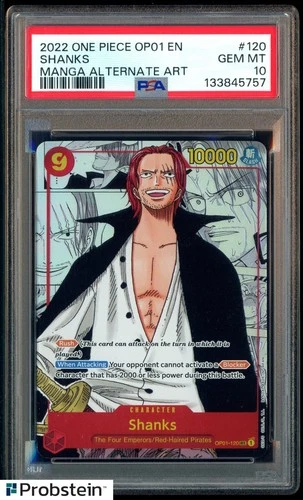 2022 One Piece OP01 EN Manga Alternate Art #120 Shanks PSA 10 GEM MINT