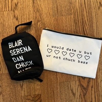 Gossip Girl makeup Bags I Would Date U But Ur Not Chuck Bass & Blair Serena Dan