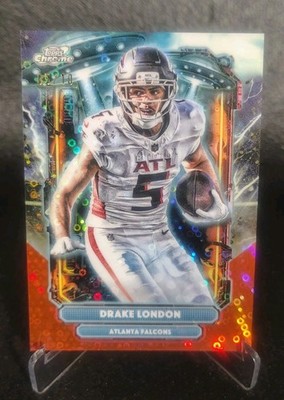 2025 Topps Chrome Cosmic Extraterrestrial /10 Drake London Lunar Red 🔥Jersey#🔥