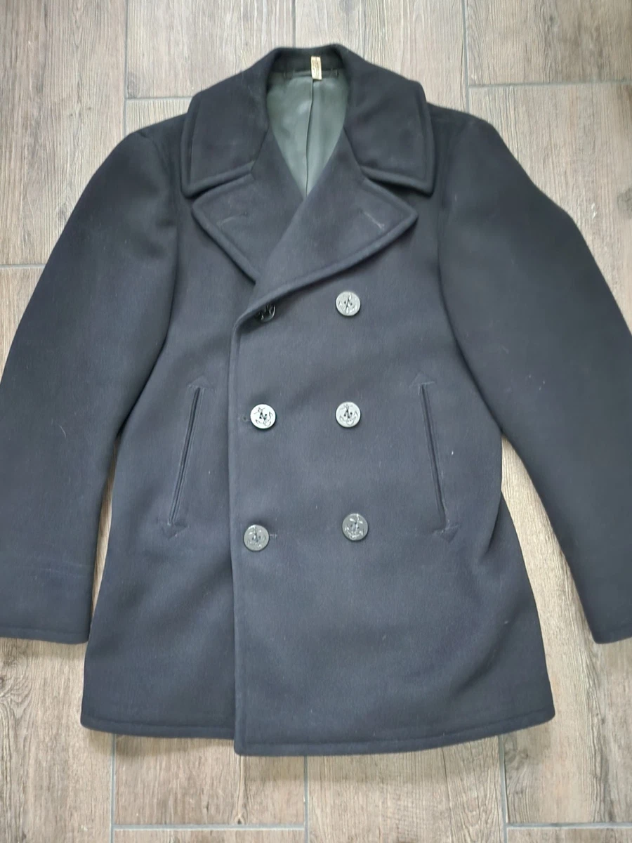 Vintage Navy Pea Coat In Men's Coats & Jackets for sale | eBay