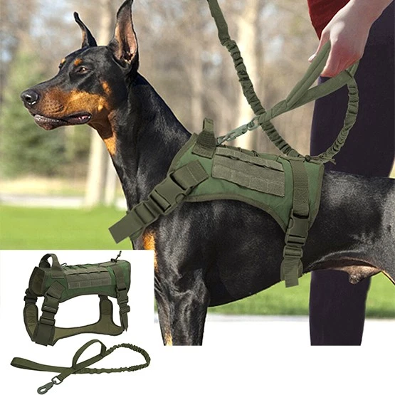 Tactical Military Dog Harness Vest Harness and Lead for Large Dogs Training  - Image 2 of 4