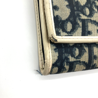 Christian Dior long wallet Trotter Blue Leather Authentic From