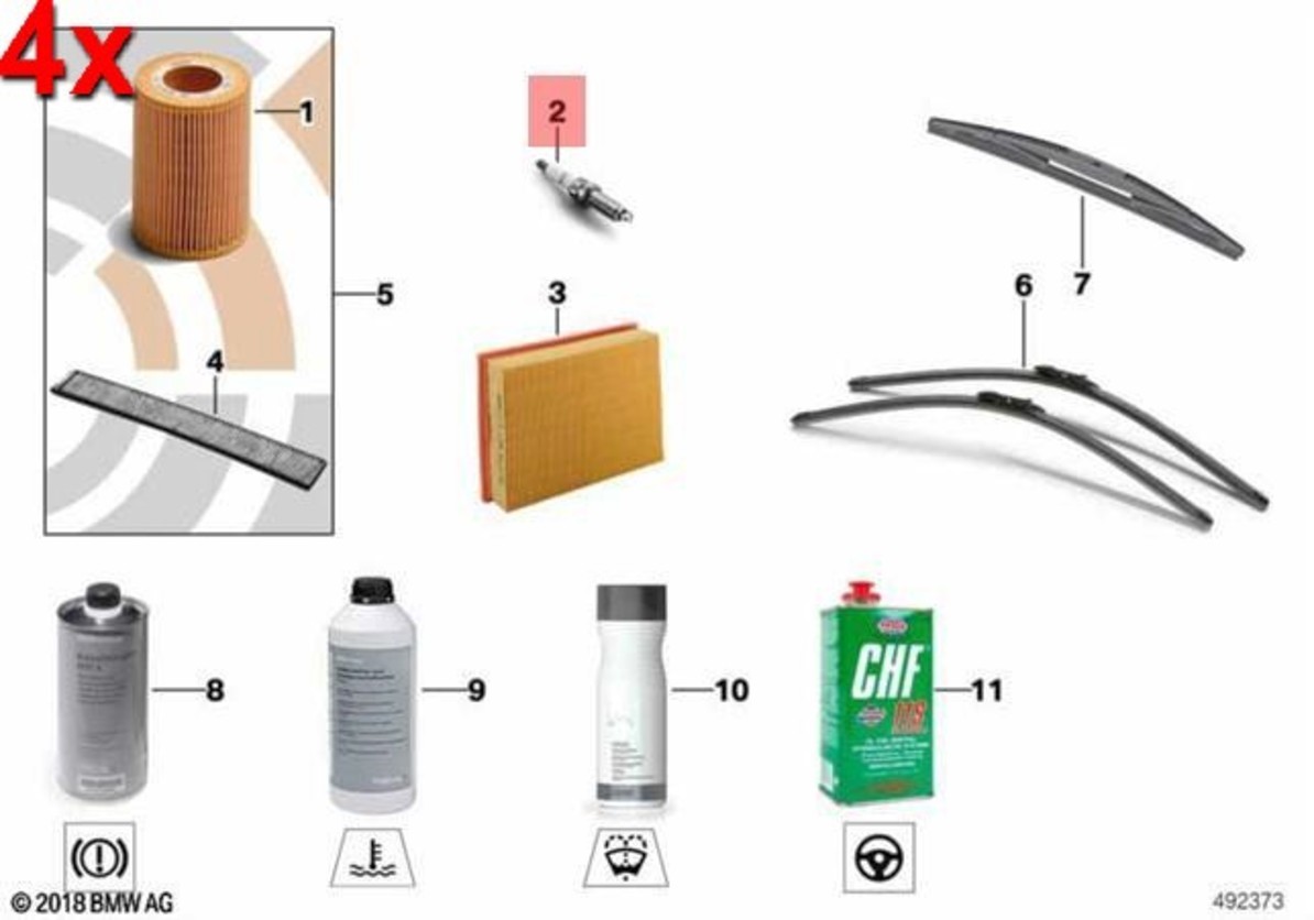 Genuine BMW E81 E87 E87N E90 Ignition Spark Plug SET 4pcs OEM 12120032136