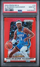 2024 Panini Prizm Deca Shai Gilgeous Alexander Red Prizm /199 Psa 10 Gem Thunder