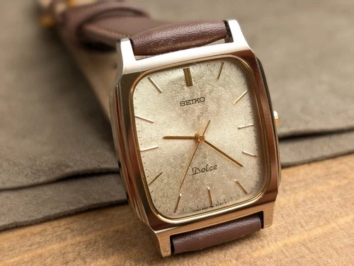 [N Mint] 1991 SEIKO Dolce 8N41-5070 Gold Quartz Men's Watch Vintage 28mm