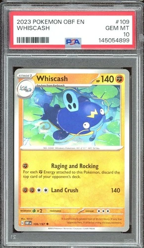 Pokemon TCG Scarlet & Violet Obsidian Flames #109 Whiscash PSA 10