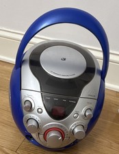 GPX J108BL Karaoke Machine CD CDG Player Portable Blue Silver Tested AC/DC