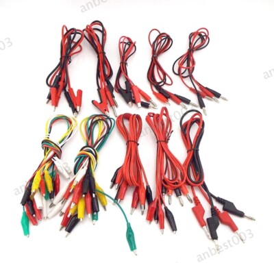 Dual head 4mm Banana plug to Crocodile Alligator Clip Probe Test lead Cable plug