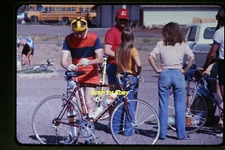 Women and Cycling Man w/ Nishiki Road Bike in 1980 , Original Slide aa 12-14b