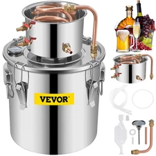 VEVOR 12L 3Gal Alcohol Distiller Water Wine Home Copper Boiler Moonshine Still
