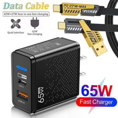 65W Fast Type C Charger , 4-in-1 Cable For Google Pixel 8 Pro 8A 7A 7 6A 6 5A 5G
