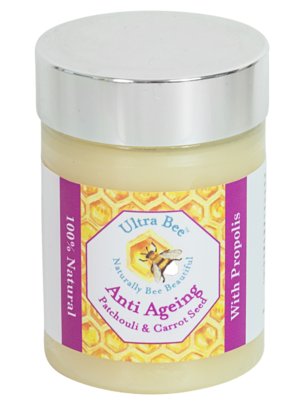 100% Natural Anti Ageing Face Moisturiser Honey, Patchouli, Carrot Seed & Jojoba