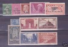 FRANCE STAMP ANNEE COMPLETE 1929 N° 253/262 11 TIMBRES NEUFS xx TTB VALEUR:3033€