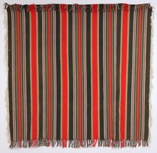 Stunning Large Saltillo Serape Antique Mexican Black Red Shawl Large