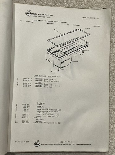 OEM 1966 - 1967 Mack Parts Book R615ST Model Truck Parts Book - Number 6583 - Foto 10 di 22