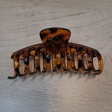 Women's Long Hair Brown 4.5" Jaw Clip Spotted Leopard Clips