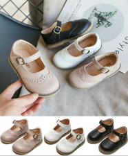 KIDS LEATHER SHOES GIRLS INFANTS SPANISH BOW WEDDING SCHOOL PARTY FLAT SHOES