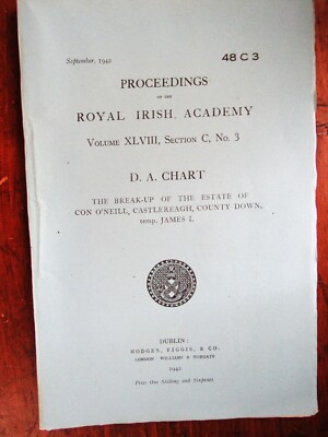 1942 Chart. The Break-up of the Estate of Con O'Neill, Castlereagh, County Down
