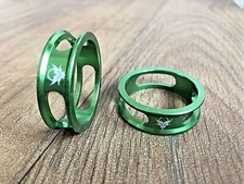 headset spacers 2 x 10mm Anodised Green 1 1/8th alloy Threadless Steerers