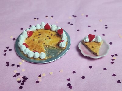 Miniature Dollhouse Valentines Cookie Pie