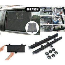 Coppia Tendine Parasole Para Sole Auto Rullo Avvolgibili Ventosa 40x45Cm awe