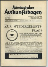 Astrologischer Auskunftsbogen Nr.61 - Zur Wiedergeburtsfrage