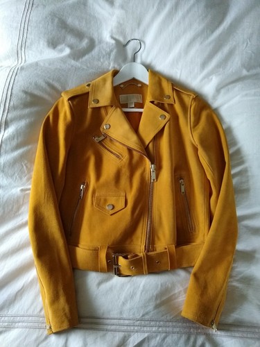 Michael Kors Yellow Suede Belted Biker 