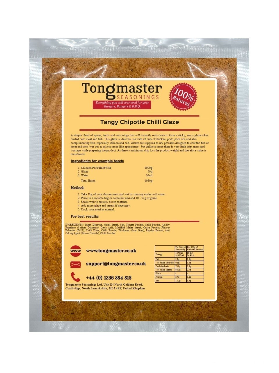 Tangy Chipotle Chilli Glaze - Meat Rub - 1kg (Gluten Free)