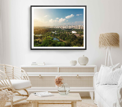 Forest Print, City Wall Art, Cloudy Sky Framed Nature Wall Art, Natural