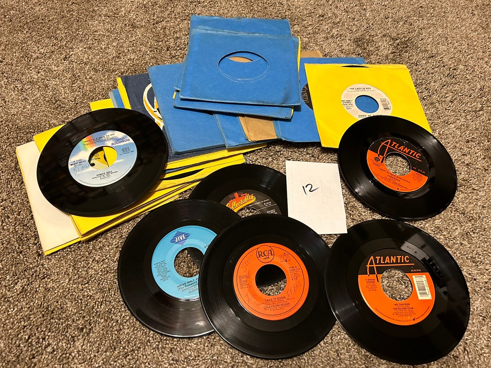 LOT OF 30 VINYL RECORDS 45 RPM  Rock, Pop, Country, R&B 70s-90s READ (12)