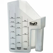 Tough 1 CLEAR MEASURING FEED SCOOP w/ Measurements on both sides Horse cow farm