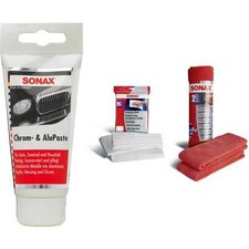 Set SONAX Chrom- & AluPaste 75 ml inkl. MicrofaserTücher PolierVliesTücher