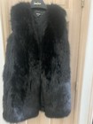 DKNY Runway Black Faux Fur Long Vest M — photo 5
