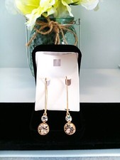 Rose Gold And Cubic Zirconia Gold Plated 2 in Drop Dangling Earrings