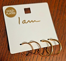 I am 2 PAIRS Gold Plated Classic Hoop Earrings Small  Large Timeless Design NEW