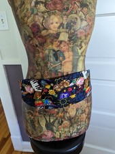 Vintage 1990s Nicole Miller 100 Silk Obi Cummerbund Novelty Nursey Print Belt