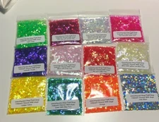 Iridescent Glitter Diamond 1MM Snow White pink blue sheen Nail Art US seller 