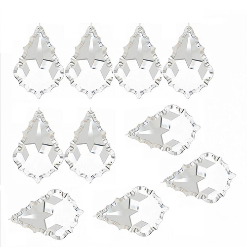 10Pcs Hanging Clear Crystal Maple Leaf Prisms Pendant Curtain Chandelier Decor - Picture 6 of 10