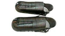 Armor Shoe Pair Medieval Knight Crusader Spartan Black Steel Armour Sabaton