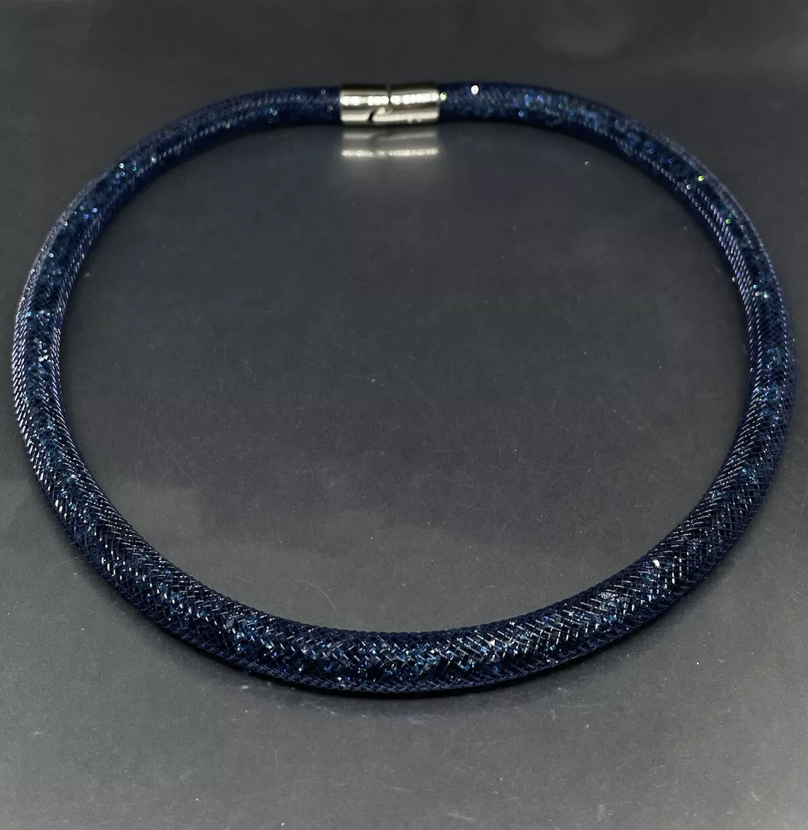 Swarovski Stardust Necklace Or Bracelet Blue Mesh Crystals Inside