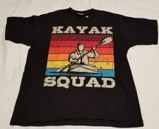Port And Company Kayak Squad Black Graphic T Shirt Sz XL