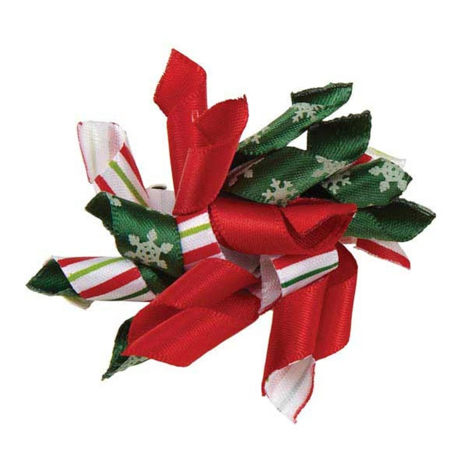 40pc SANTA Holiday Curl RIBBON HAIR BARRETTE Metal Clip Clasp Dog Bow Grooming - Image 4 of 4