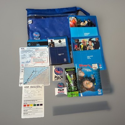 PADI Open Water Dive/Rescue Crew Pack Manual Scuba Divers Log Computers Books +