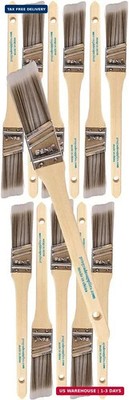 12PK 1 inch Angle Brush Premium Wall/Trim House Paint Brush Set Great for Profes