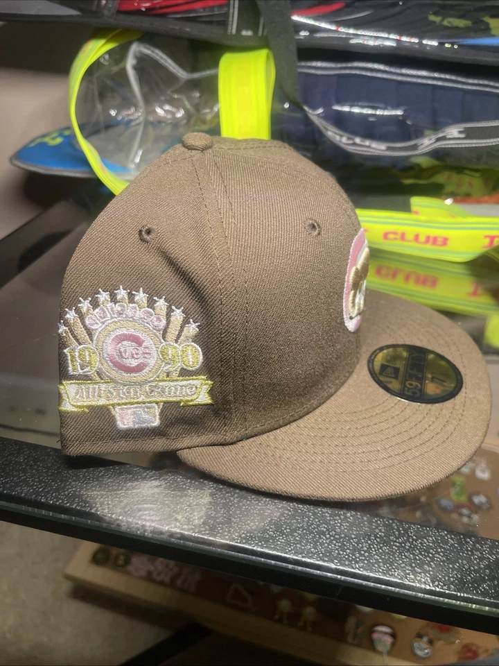 New Era Chicago Cubs 1990All-Star Game Fitted Hat BrownPink UV - Image 2 of 4